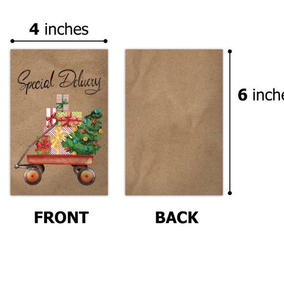 2 SETS LEFT🎄25 Premium Cardstock- Special Delivery Christmas Wagon cards - Picture 3 of 4